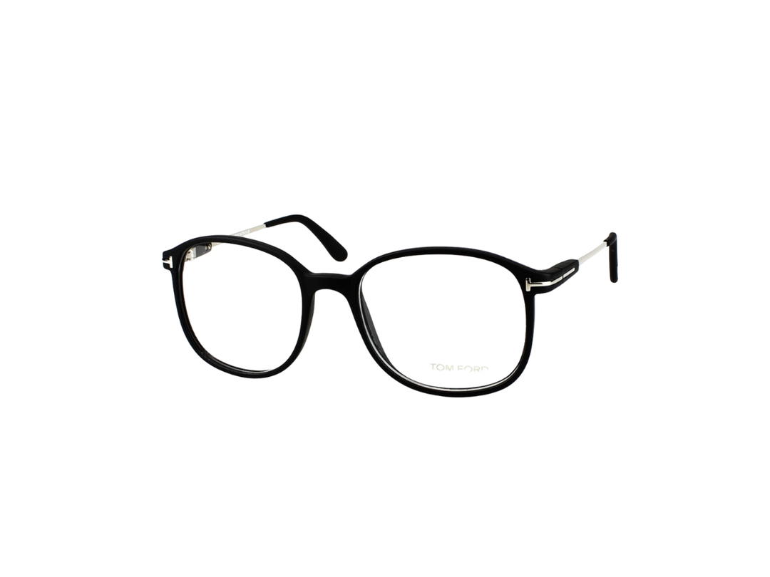 Tom Ford Tom Ford TF5238 Eyeglasses In Plastic Metal With Demo Lens Silver Black