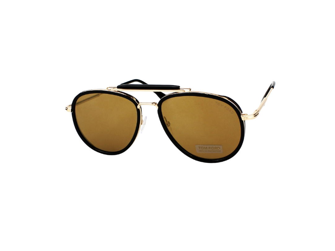 Tom Ford Tom Ford Tripp Sunglasses In Plastic Metal With Brown Lens Gold Black