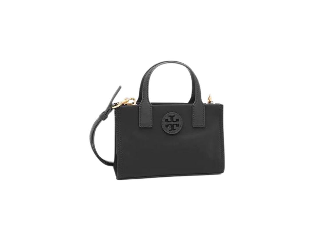 Tory Burch Tory Burch  Ella Mini Tote In Polyester Satin With Top Handles Black