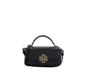Buy Tory Burch Britten Mini Top Handle Crossbody In Grained Leather With Brass Hardware Black at Sasom – Authentic and Ready to Ship
