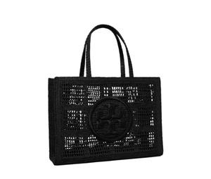 Buy Tory Burch Ella Hand Crocheted Large Tote In Hand Crocheted Raffia With An Embroidered Double Black at Sasom – Authentic and Ready to Ship