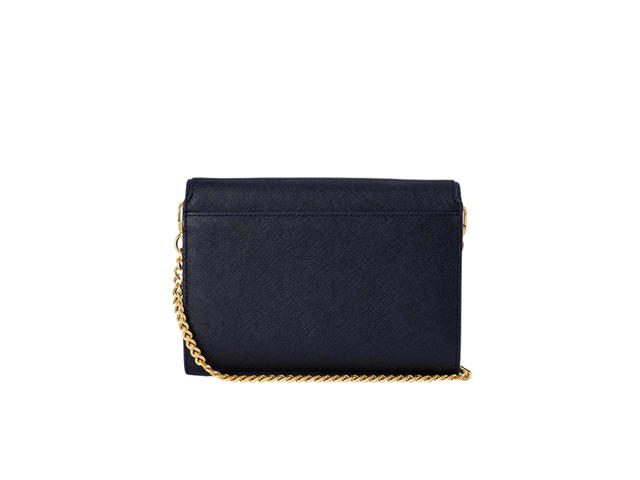 Tory Burch Tory Burch Emerson Leather Chain Wallet Crossbody Bag In Leather With Gold Hardware Navy - view 2
