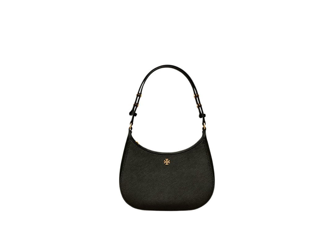 Tory Burch Tory Burch Emerson Shoulder Bag In Saffiano Leather With Gold T Hardware Black