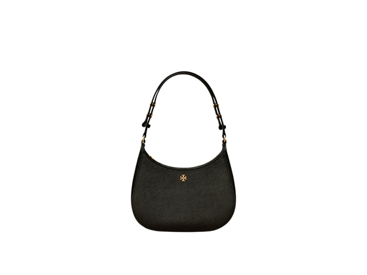 Tory Burch Tory Burch Emerson Shoulder Bag In Saffiano Leather With Gold T Hardware Black