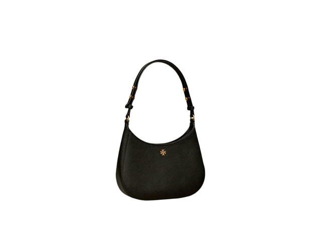 Tory Burch Tory Burch Emerson Shoulder Bag In Saffiano Leather With Gold T Hardware Black - view 2