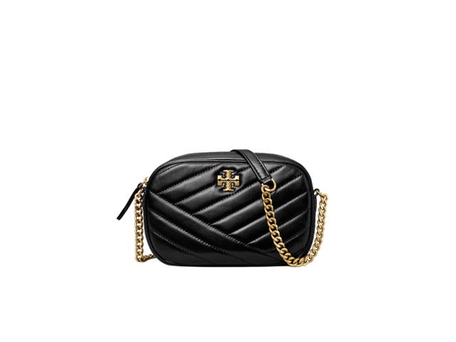 Tory Burch Tory Burch Kira Chevron Camera Bag In Black Napa Leather With Gold Color Hardware - view 2