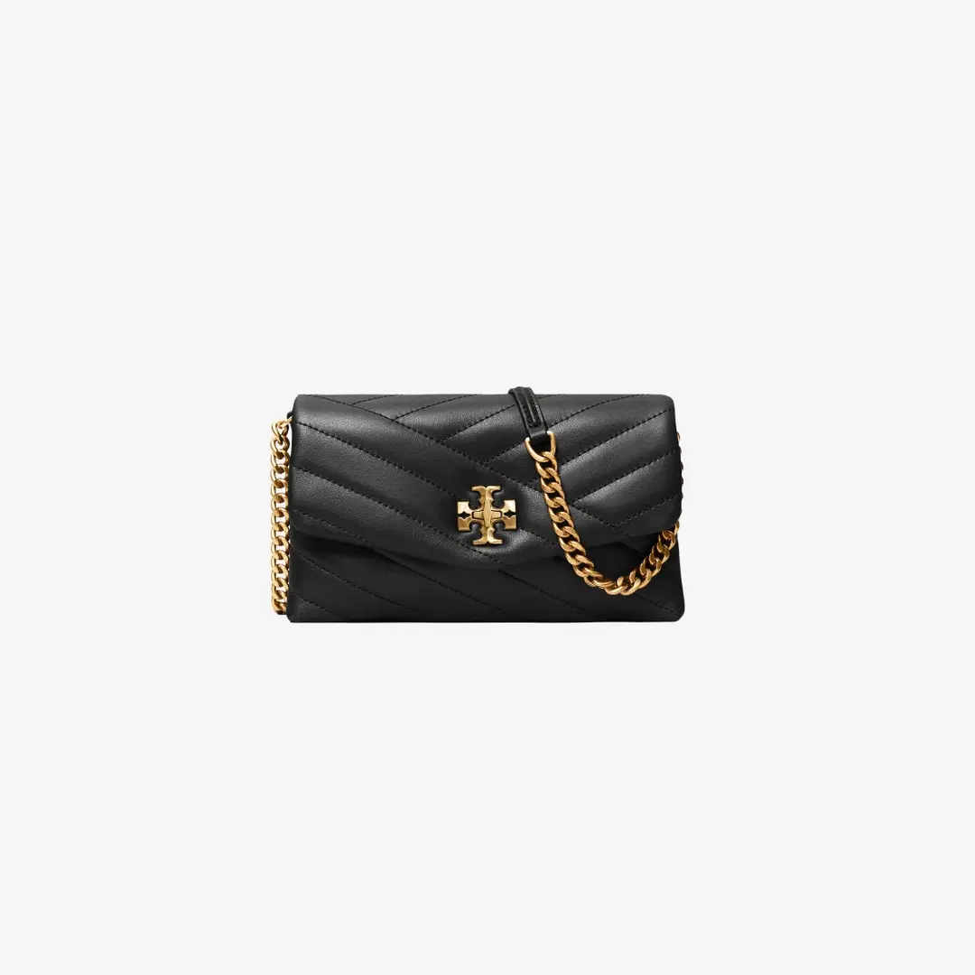 Tory Burch Tory Burch Kira Chevron Chain Wallet Black