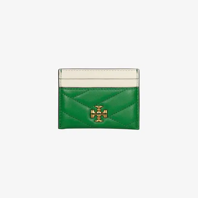 Tory Burch Tory Burch Kira Chevron Pop Edge Card Case Basil Light Cream - view 1