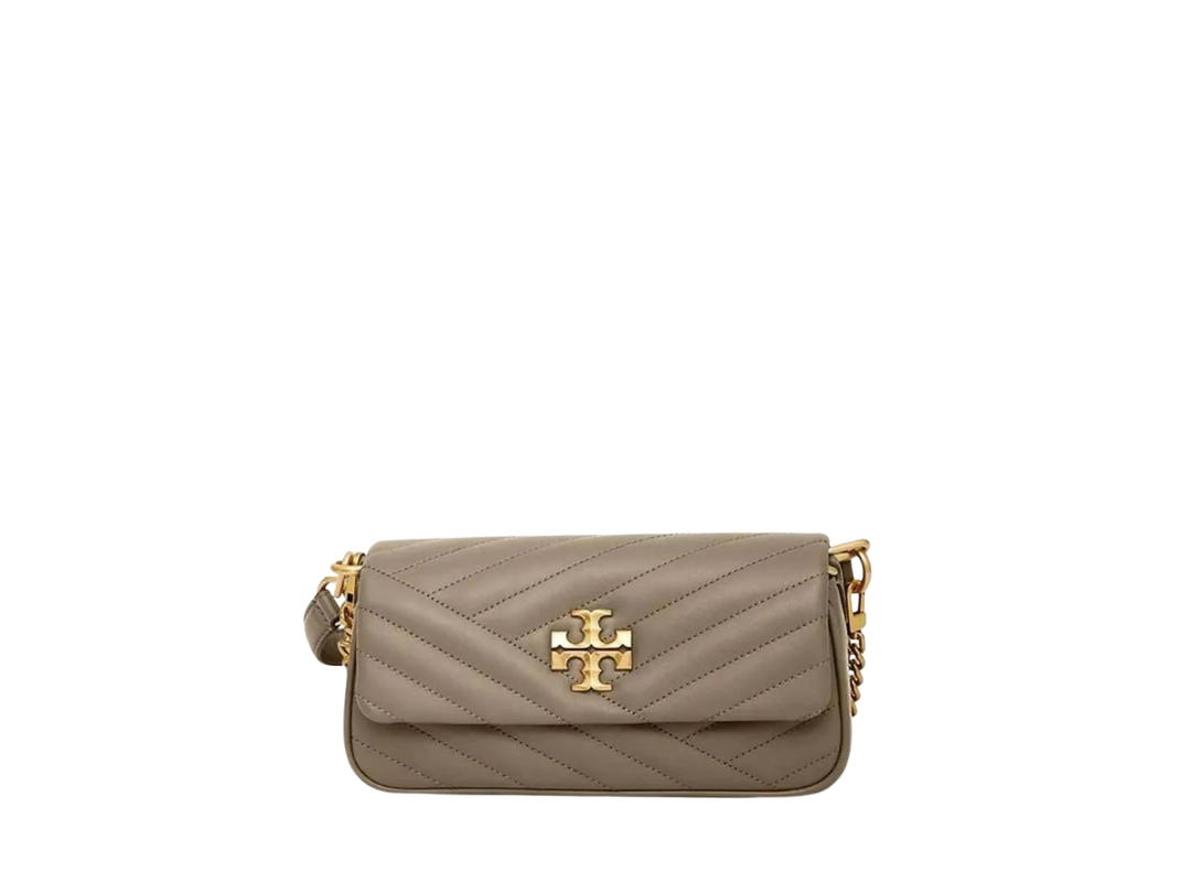 Tory Burch Tory Burch Kira Chevron Small Flap Shoulder In Chevron Leather With Gold Hardware Sandpiper