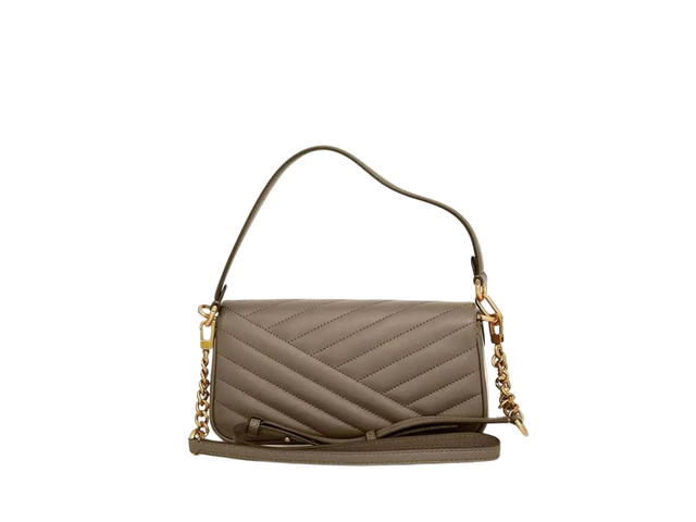Tory Burch Tory Burch Kira Chevron Small Flap Shoulder In Chevron Leather With Gold Hardware Sandpiper - view 2