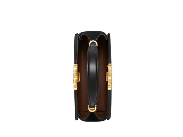 Tory Burch Tory Burch Mini Eleanor Satchel In Calf Leather With Gold Color Hardware New Black - view 3