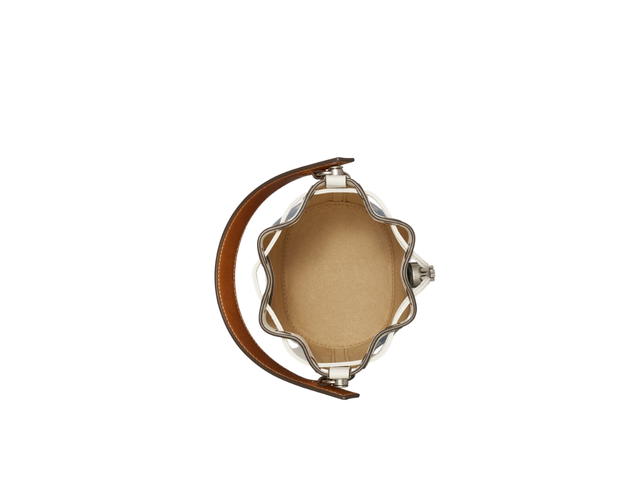 Tory Burch Tory Burch Mini T Monogram Bucket Bag In Denim Jacquard With Nickel Hardware Pearl Blue - view 3