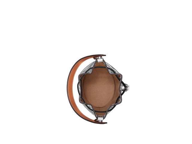 Tory Burch Tory Burch Mini T Monogram Bucket Bag In Embossed Mirror Metallic Polyurethane With Nickel Hardware Silver - view 3