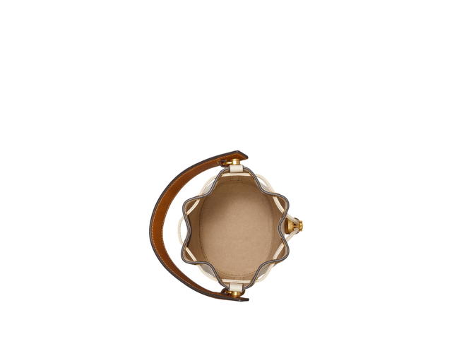 Tory Burch Tory Burch Mini T Monogram Degrade Bucket Bag In Woven Jacquard Leather With Brass Hardware Ivory - view 3