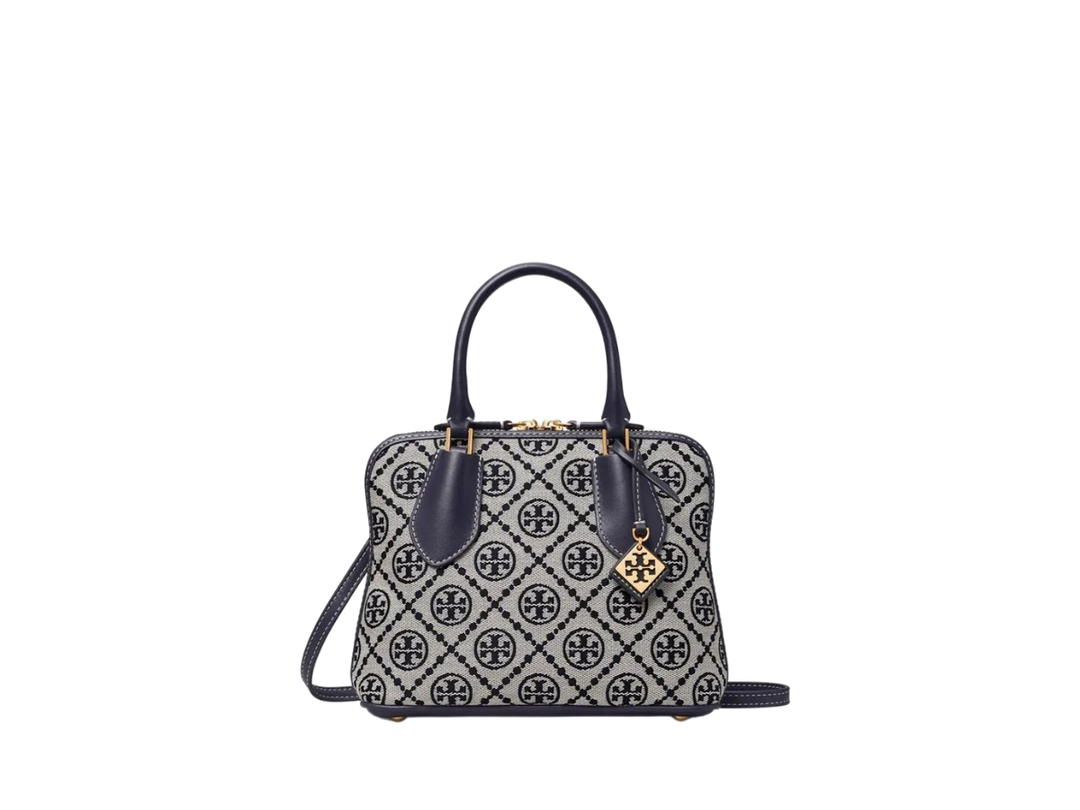 Tory Burch Tory Burch Mini T Monogram Swing Bag In Jacquard Calf Leather With Gold Hardware Navy