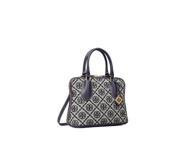 Tory Burch Tory Burch Mini T Monogram Swing Bag In Jacquard Calf Leather With Gold Hardware Navy - view 3