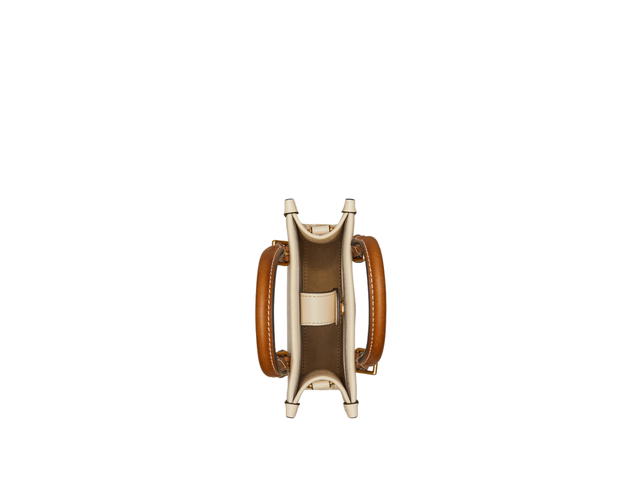Tory Burch Tory Burch Mini Tote T Monogram In Woven Jacquard With Brass Hardware Ivory - view 3