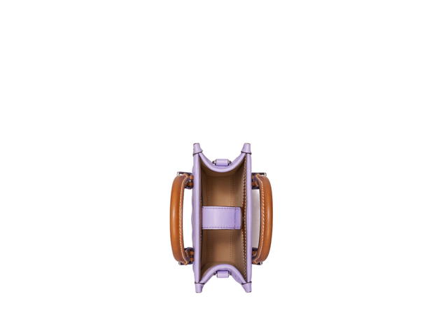 Tory Burch Tory Burch Mini Tote T Monogram Puffy In Embossed Leather With Silver Hardware Lavender - view 3