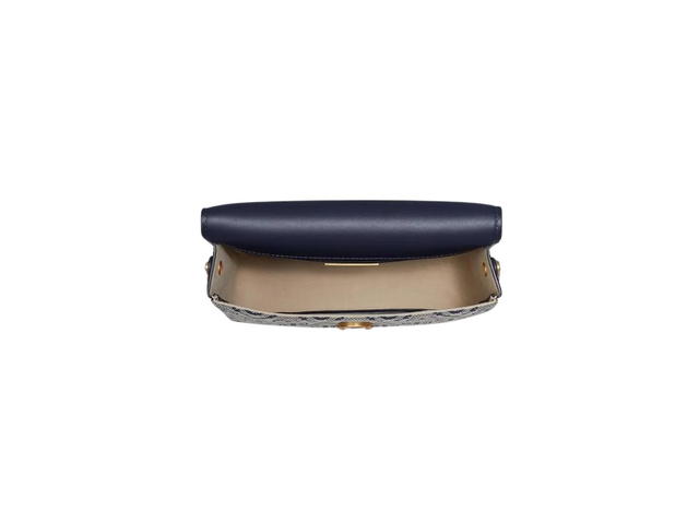 Tory Burch Tory Burch Robinson T Monogram Convertible Shoulder Bag In Patent Leather With Brass Hardware Navy - view 4