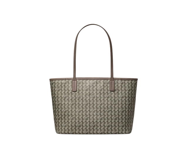 Tory Burch Tory Burch Small Ever-ready Zip Tote In Printed coated canvas faux leather trim With Brass hardware Zinc - view 3