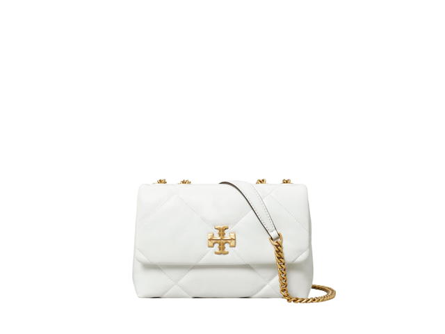 Tory Burch Tory Burch Small Kira Diamond Quilt Convertible Shoulder Bag In Napa Leather With Gold Color Hardware Blanc - view 2