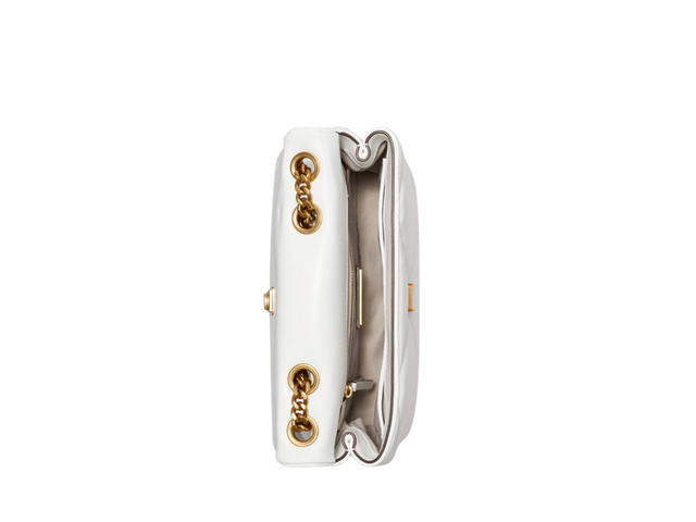 Tory Burch Tory Burch Small Kira Diamond Quilt Convertible Shoulder Bag In Napa Leather With Gold Color Hardware Blanc - view 3