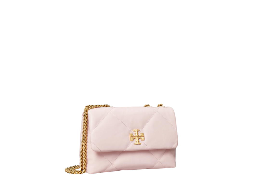 Tory Burch Tory Burch Small Kira Diamond Quilt Convertible Shoulder Bag In Napa Leather With Gold Color Hardware Rose Salt