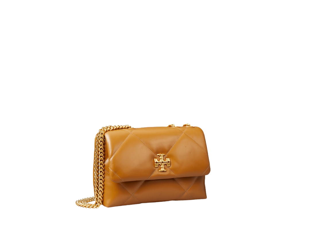 Tory Burch Tory Burch Small Kira Diamond Quilt Convertible Shoulder Bag In Napa Leather With Gold Color Hardware Tan