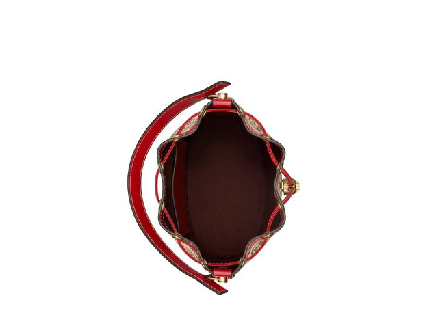 Tory Burch Tory Burch T Monogram Bucket Bag In Woven Jacquard With Brass-Finish Hardware Red - view 4