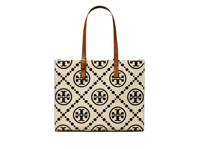 Tory Burch Tory Burch T Monogram Contrast Embossed Tote In Contrast Embossed With An Adjustable Shoulder Strap Black - view 2