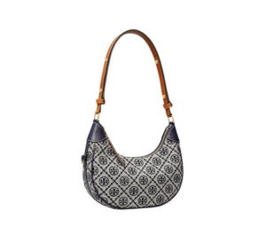 Buy Tory Burch T Monogram Crescent Bag In Woven Jacquard With Gold Color Hardware Tory Navy at Sasom – Authentic and Ready to Ship