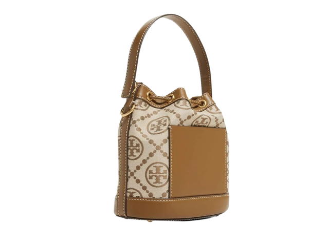 Tory Burch Tory Burch T Monogram Jacquard Bucket Bag Hazelnut - view 3