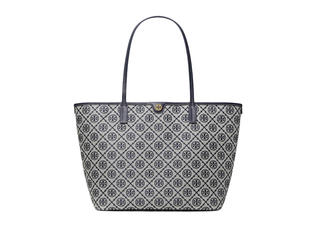 Tory Burch Tory Burch T Monogram Zip Tote In Woven Jacquard With A Zip Top Closure Tory Navy