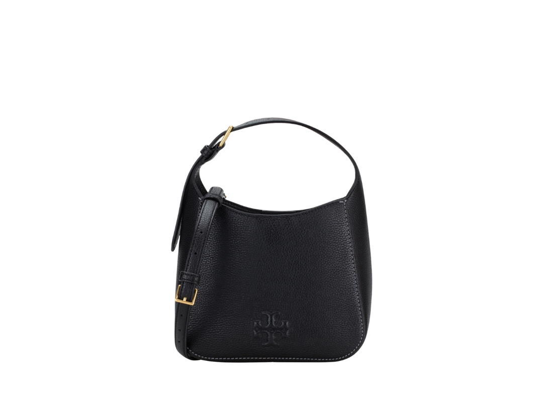 Tory Burch Tory Burch Thea Small Bucket Bag In Grained Leather With Brass Hardware Black
