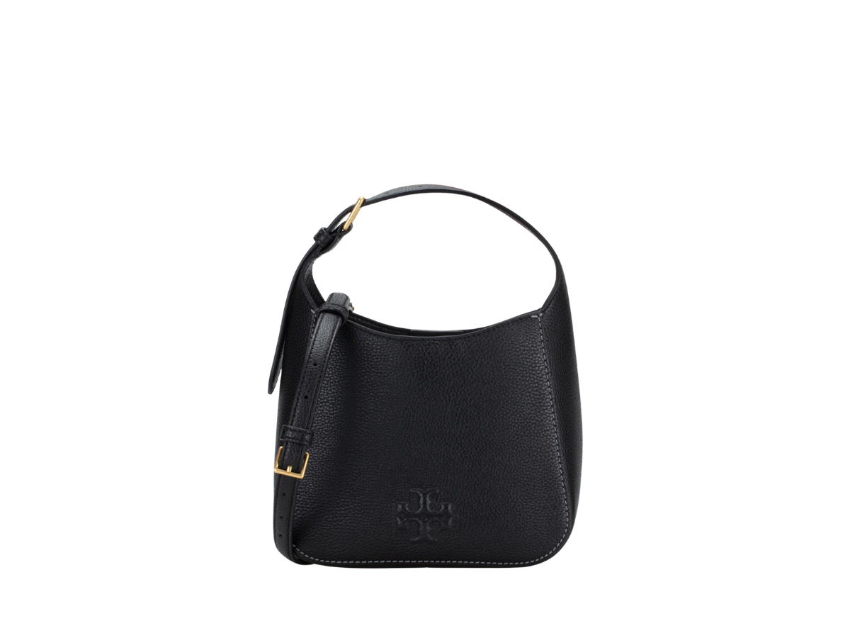 Tory Burch Tory Burch Thea Small Bucket Bag In Grained Leather With Brass Hardware Black