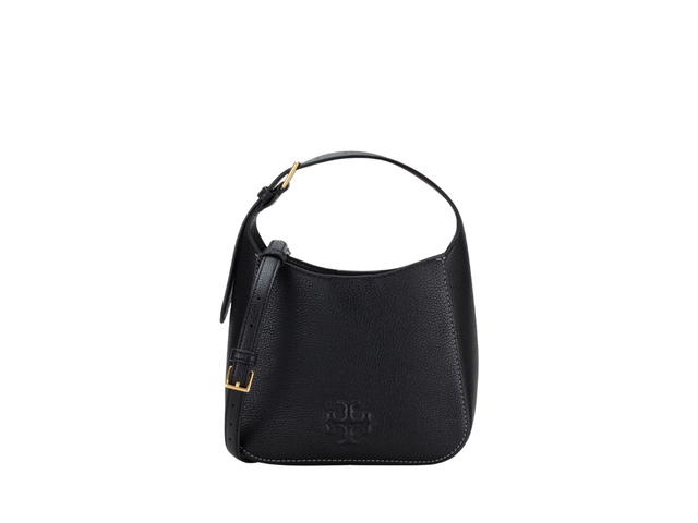 Tory Burch Tory Burch Thea Small Bucket Bag In Grained Leather With Brass Hardware Black - view 1