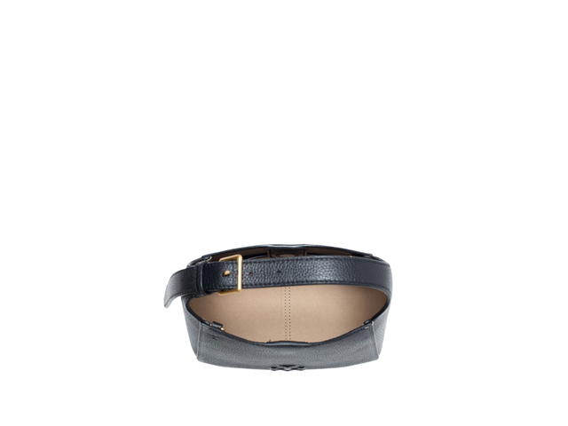Tory Burch Tory Burch Thea Small Bucket Bag In Grained Leather With Brass Hardware Black - view 3