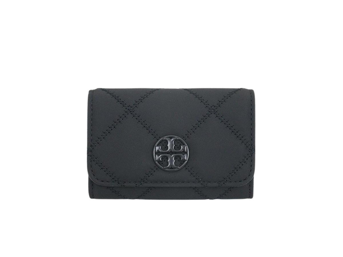 Tory Burch Tory Burch Willa Matte Cardcase In Leather With Black Color Hardware Black
