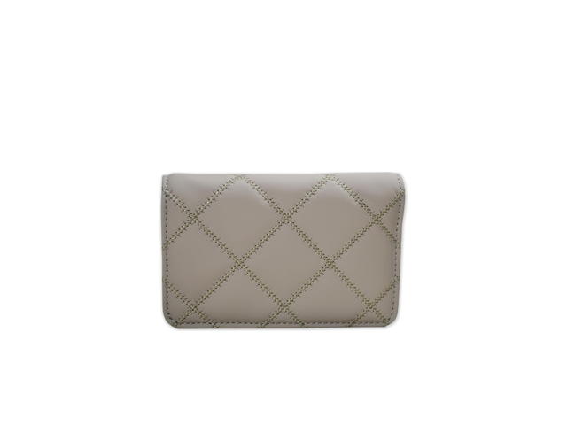 Tory Burch Tory Burch Willa Matte Medium Wallet In Leather With Silver Color Hardware Grey Heron - view 2