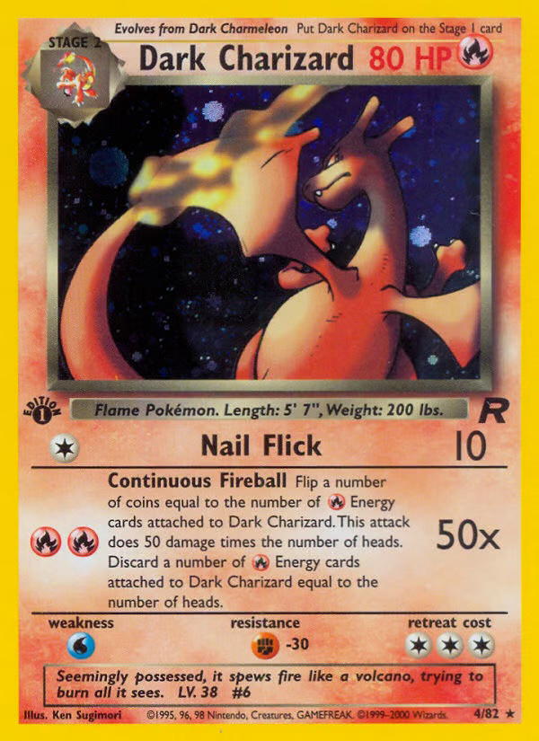Pokemon Pokemon Dark Charizard H [TR 4/82] Base "Team Rocket" [FirstEditionHolo] (EN)