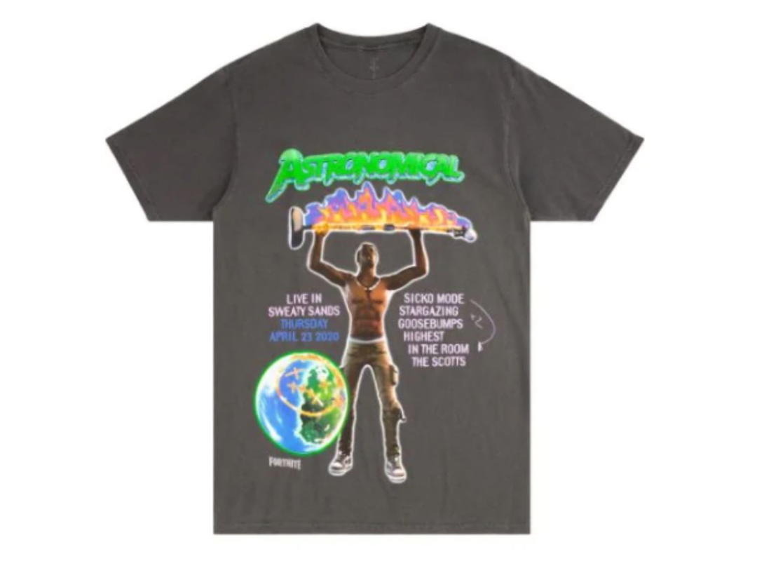 Travis Scott Travis Scott Bling-print cotton T-shirt