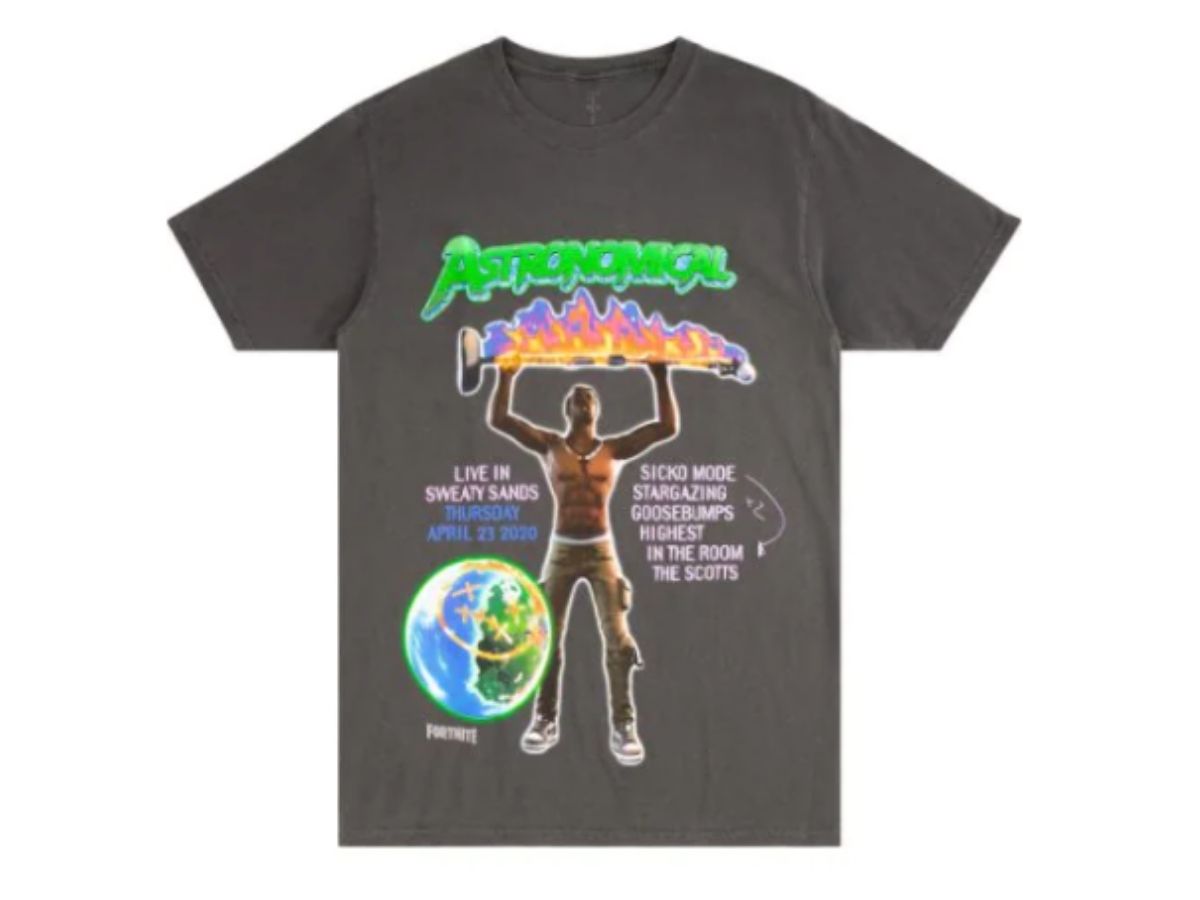 Travis Scott Travis Scott Bling-print cotton T-shirt