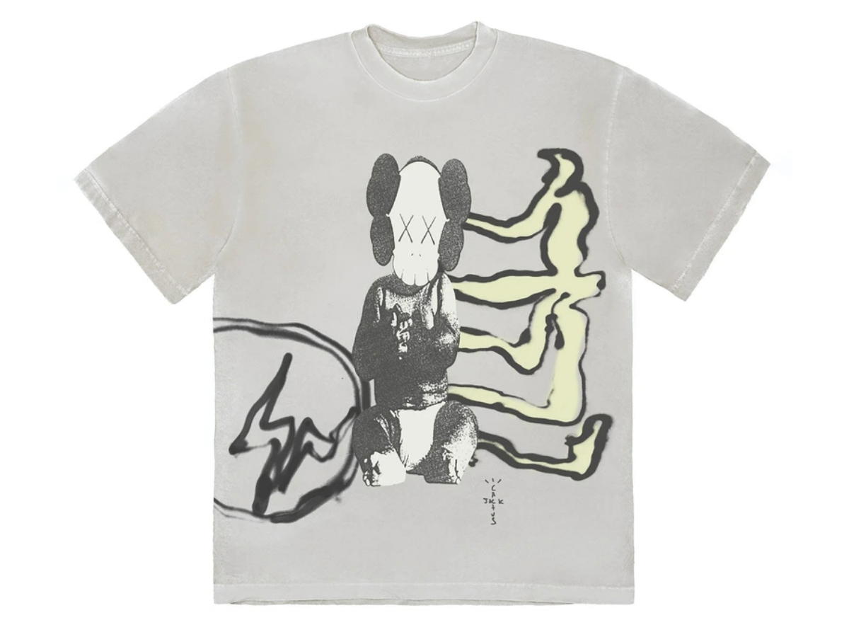 Travis Scott Travis Scott Cactus Jack KAWS For Fragment Tee Aged Yellow