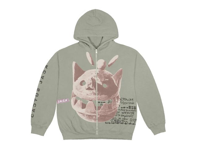 Travis Scott Travis Scott Cactus Jack New Sight Zip Up Hoodie Olive - view 1