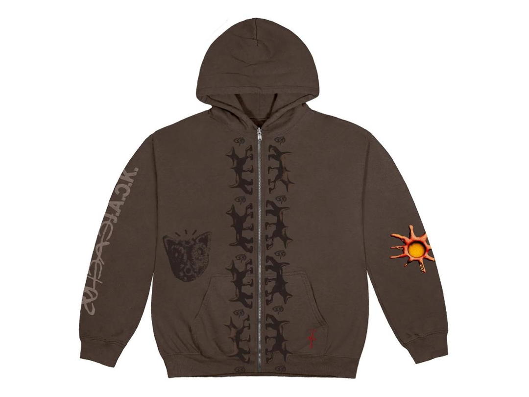 Travis Scott Travis Scott Cactus Jack Reverse Dog Zip Up Hoodie Brown