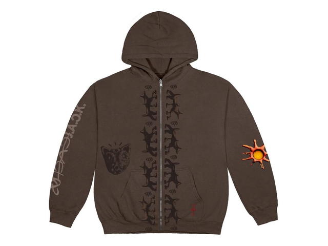 Travis Scott Travis Scott Cactus Jack Reverse Dog Zip Up Hoodie Brown - view 1