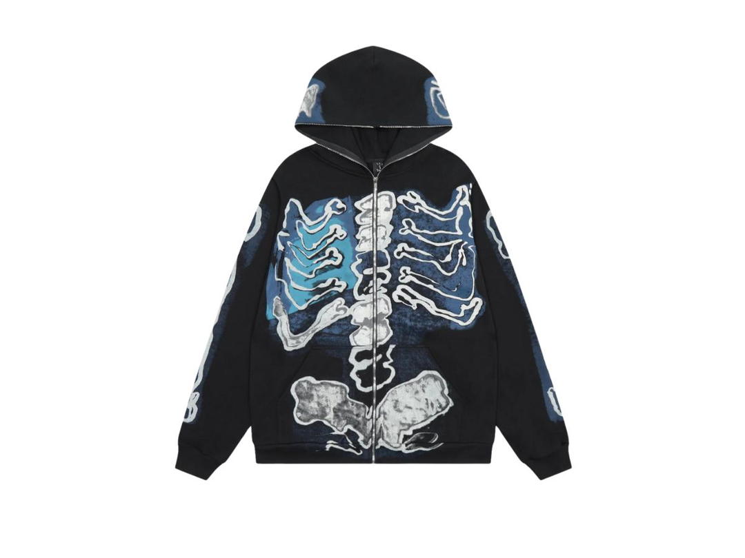 Travis Scott Travis Scott Cactus Jack x Fragment 2021 Skeleton Hoodie Black