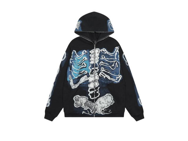 Travis Scott Travis Scott Cactus Jack x Fragment 2021 Skeleton Hoodie Black - view 1