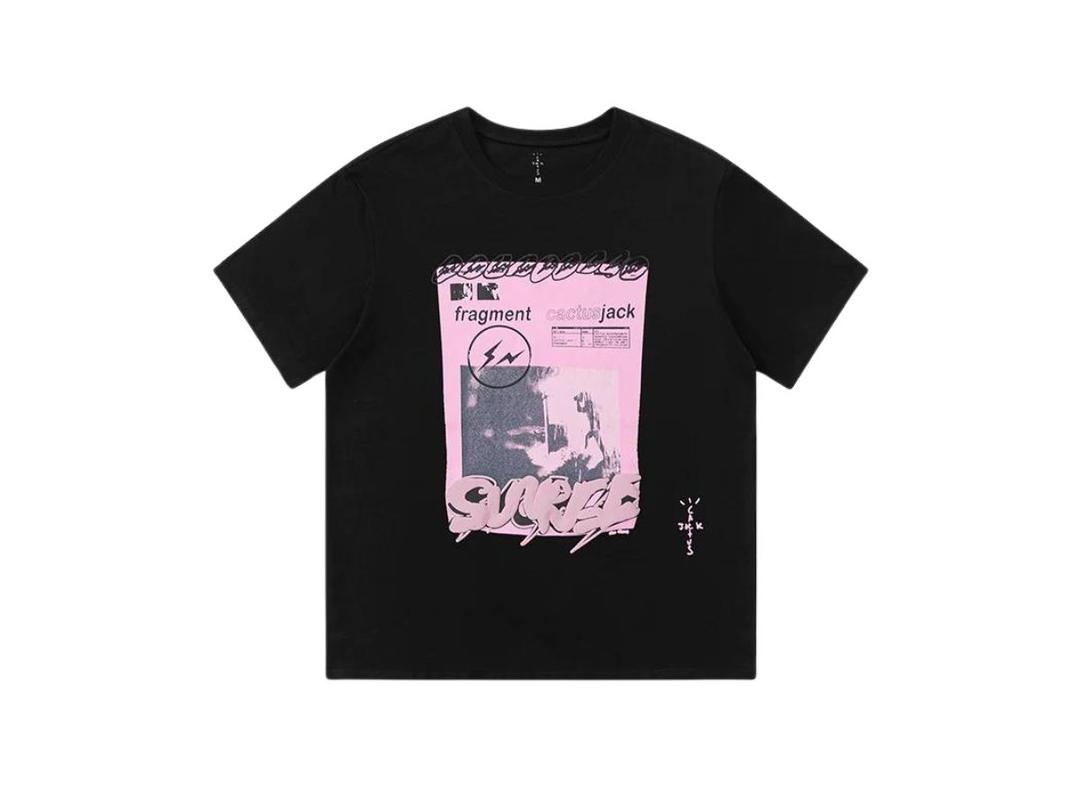 Travis Scott Travis Scott Cactus Jack x Fragment T-Shirt Black Pink