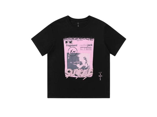 Travis Scott Travis Scott Cactus Jack x Fragment T-Shirt Black Pink - view 1
